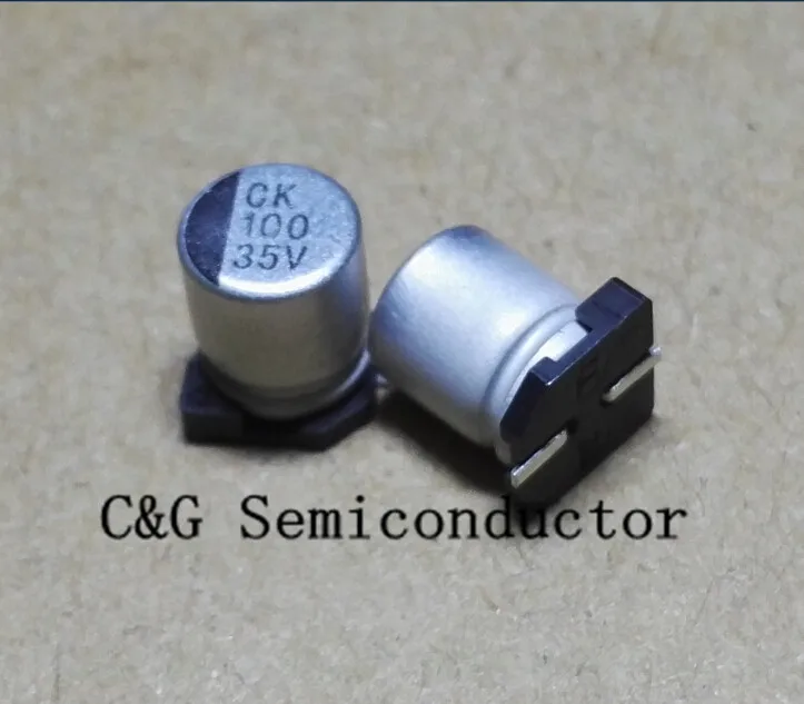 100 шт. Алюминиевые Электролитические Конденсаторы 35 в мкФ SMD 6*7 7 мм хорошее
