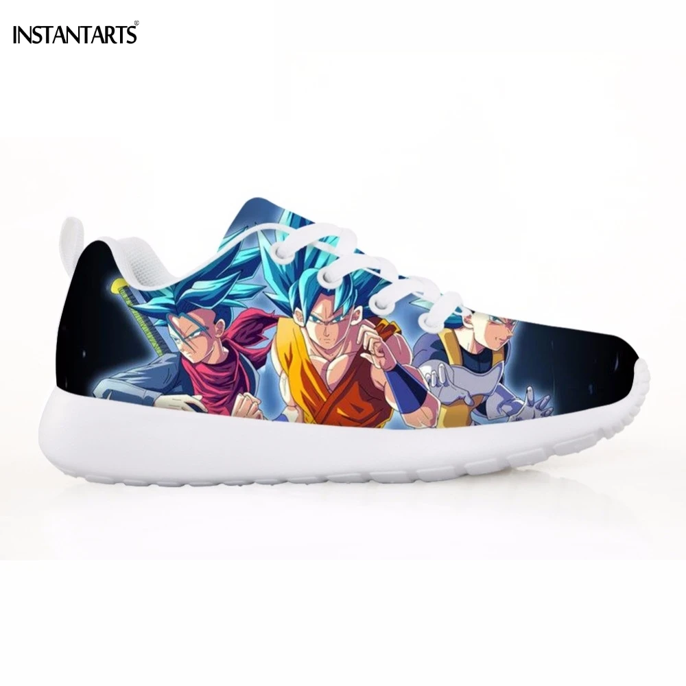 INSTANTARTS/Детская спортивная обувь на шнуровке с принтом Dragon Ball Z; спортивная обувь из сетчатого материала для мальчиков; детская спортивная прогулочная обувь; кроссовки