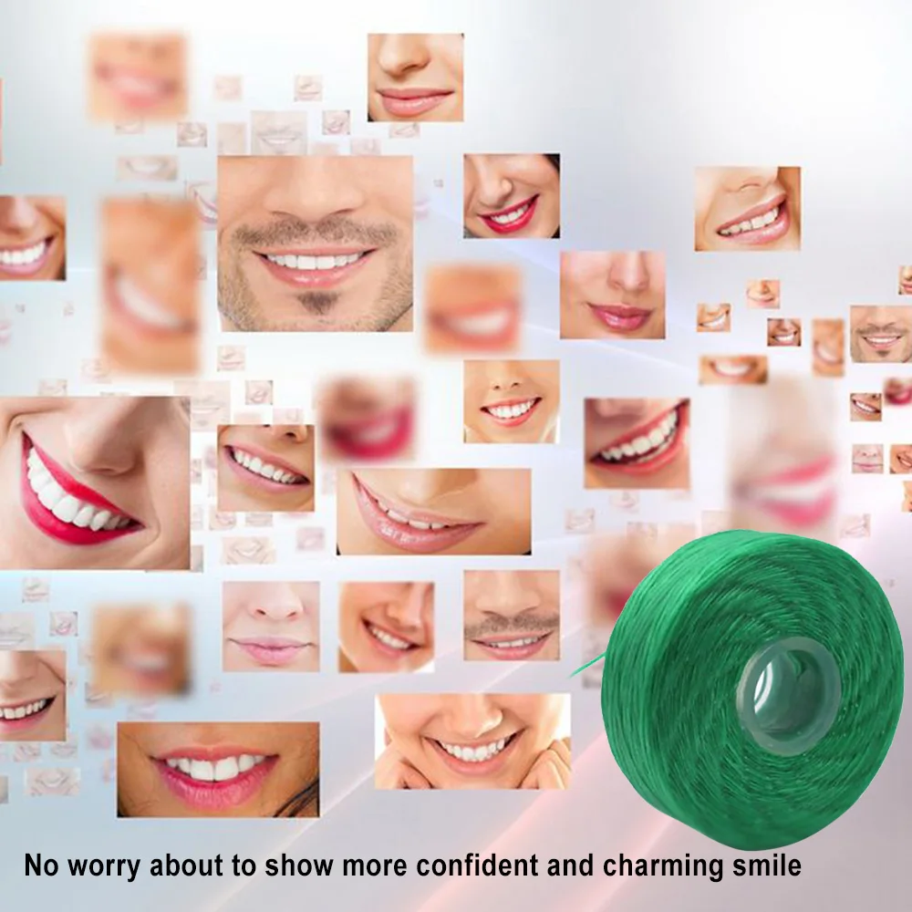 50 м зубная нить межзубная чистка зубов встроенная катушка плоская проволока