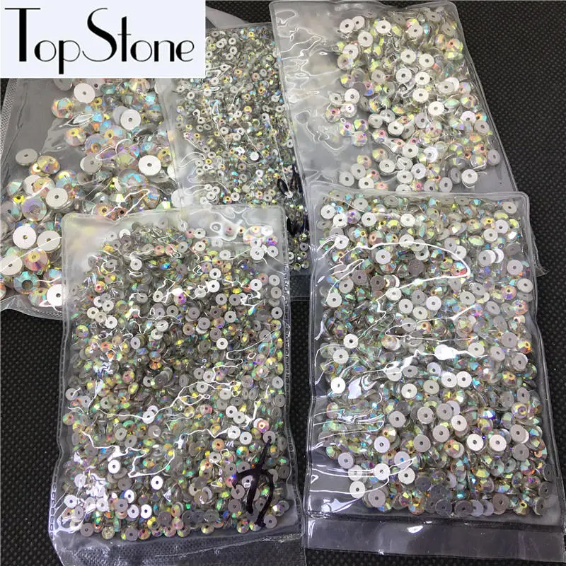 AB Color TopStone Lochrose одно отверстие пришить стразы размер 3 мм 4 мм 5 мм 6 мм 8 мм кристально чистый AB Цвет для изготовления ювелирных изделий - Цвет: AB Color