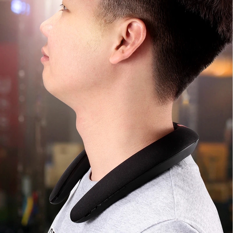 Беспроводная bluetooth колонка с креплением на шею объемный музыкальный плеер