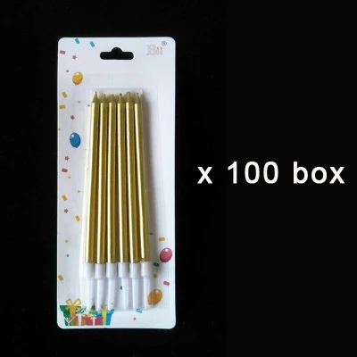 Golden 100 Box 25-100 коробка цветные свечи на день рождения для торта вечерние принадлежности для праздника милые свечки на день рождения для кухни для выпечки подарки украшения - Цвет: Golden 100 Box