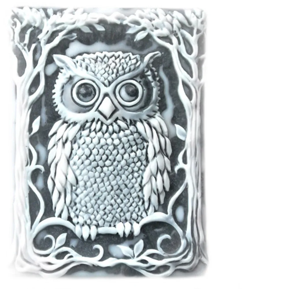 Силиконовая формочка PRZY с изображением мудрой Совы в дереве знаний квадратной