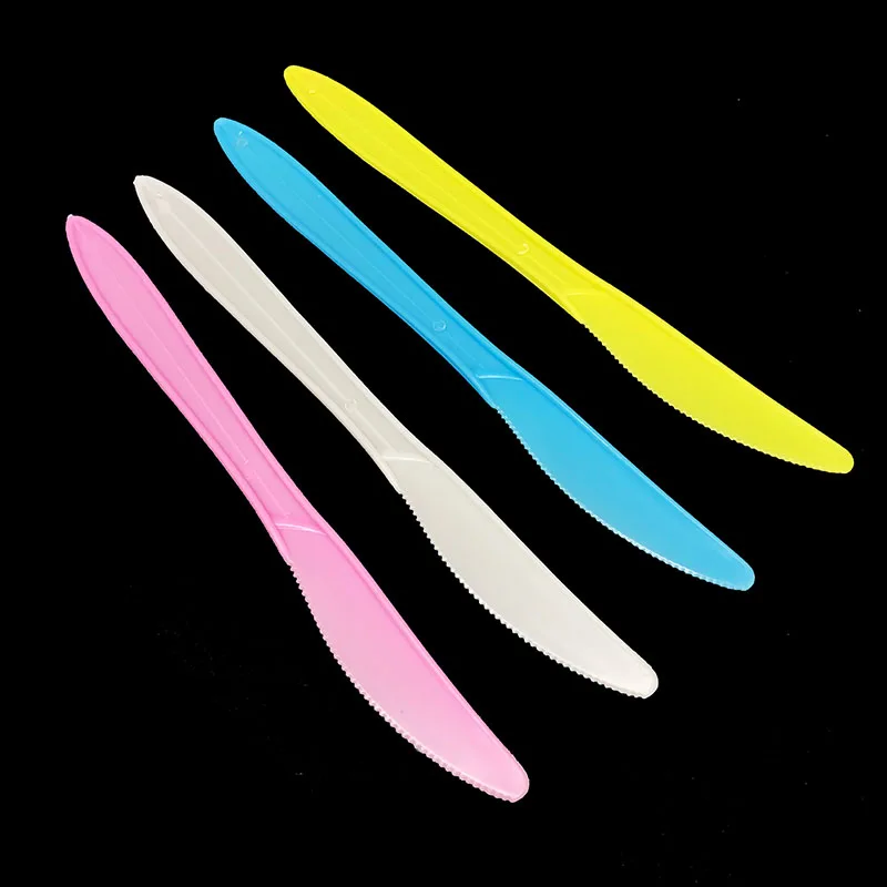 Однотонные одноразовые ножи 12 шт./лот однотонные тематические украшения для