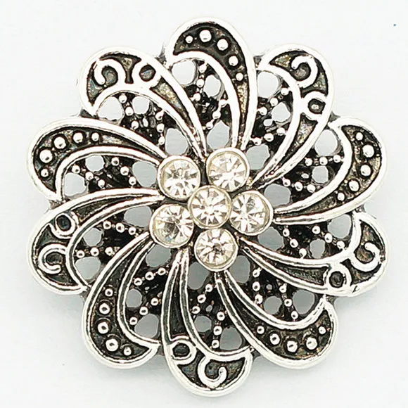 Модные красивые элегантные Стразы с поворотным узором 18 мм кнопки для браслета