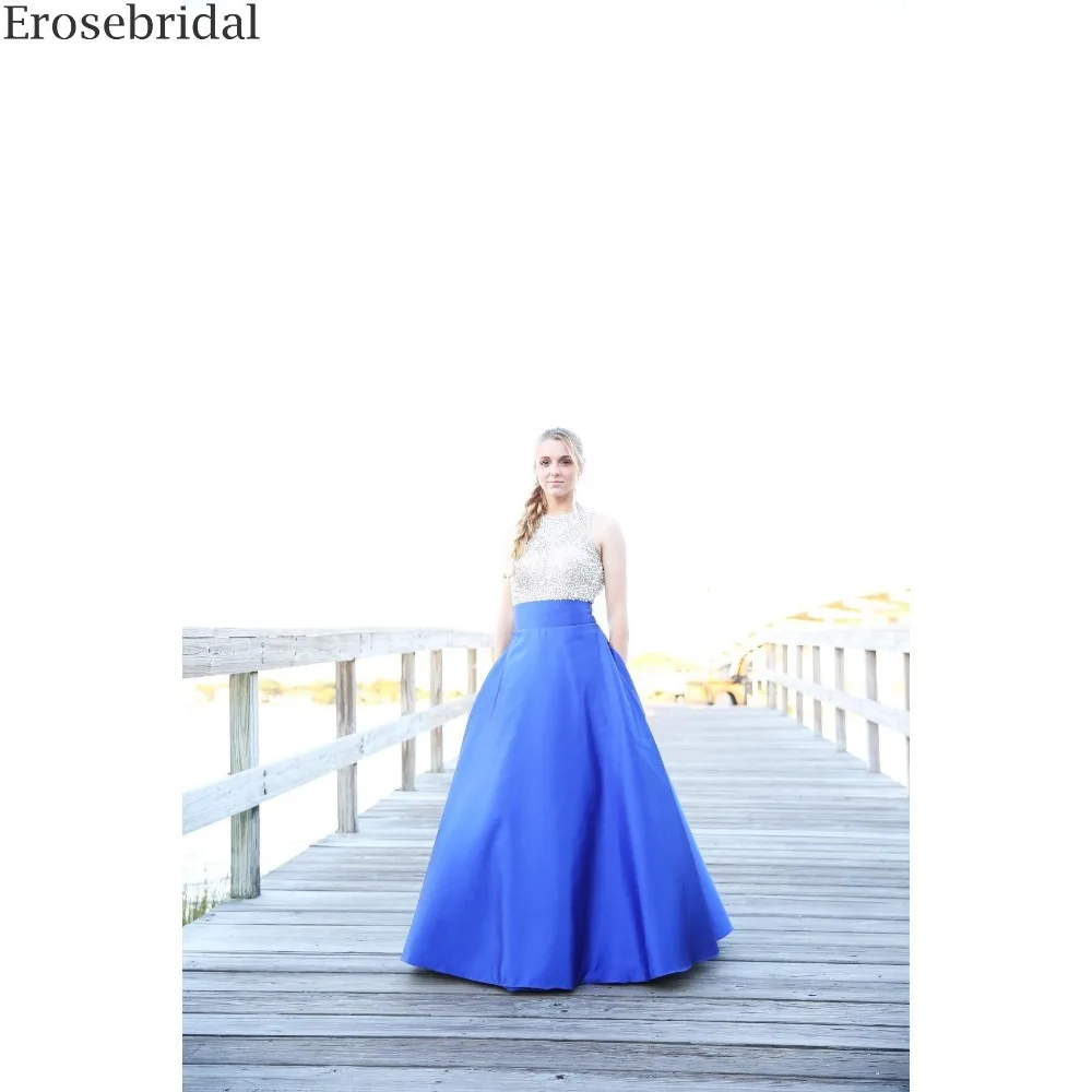 Erosrbridal бисерное Пятнистое платье для выпускного вечера ТРАПЕЦИЕВИДНОЕ Настоящее Изображение Формальные женские вечерние платья элегантные с круглым вырезом и открытой спиной Прямая