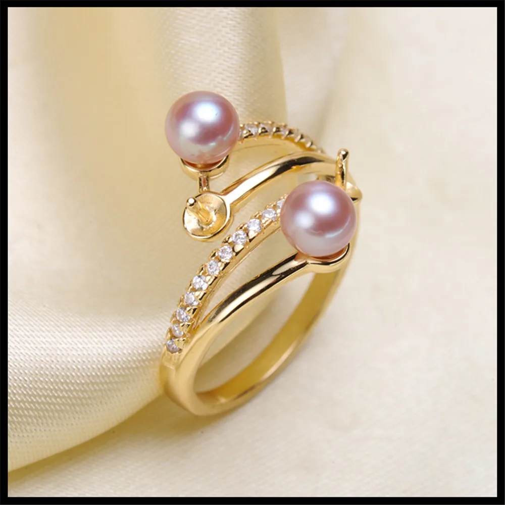 

925 silver fine jewelry accessories wholesale diy handmade unique semi mount ring settings pearl jewelry making for women