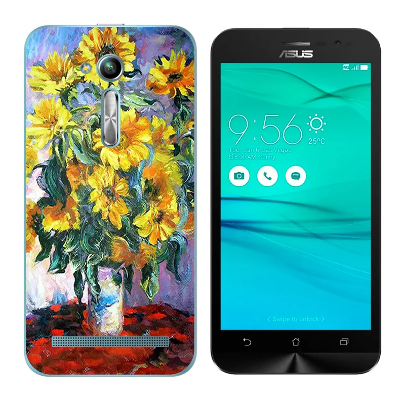 Мягкий чехол для Asus Zenfone Go ZB500KL ZB500KG силиконовый Для zenfone с принтом кошки ZB500kl |