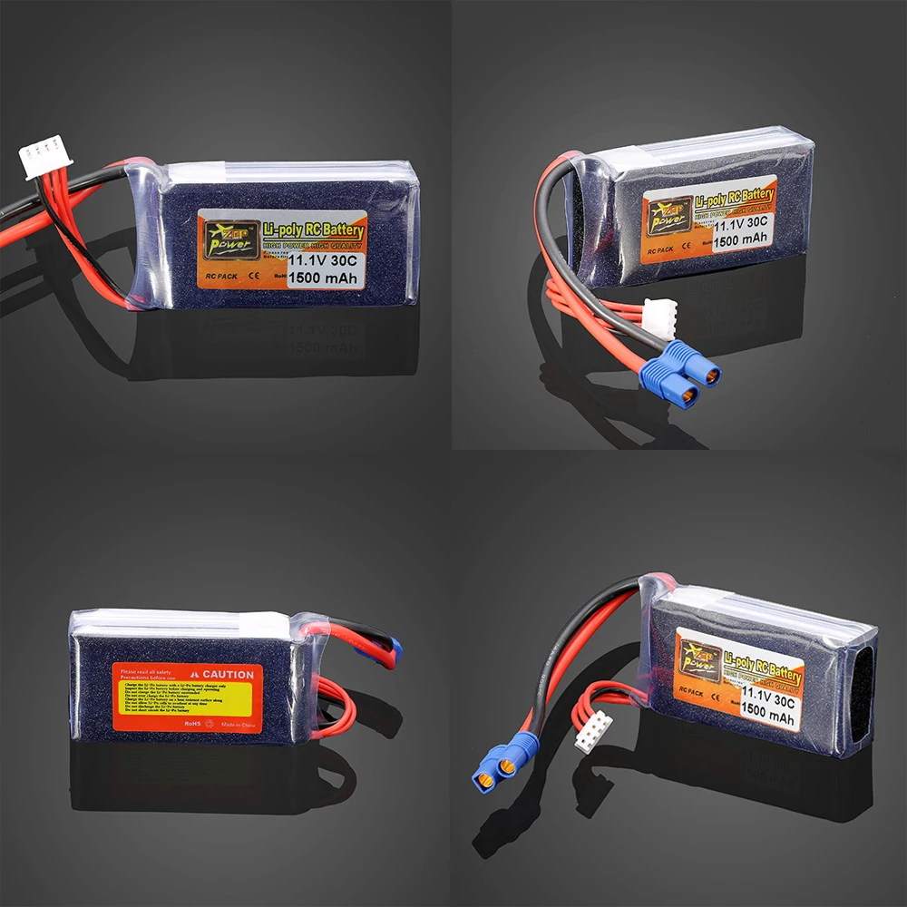 

1pcs ZOP Power 11.1V 1500mah 30C Lipo Battery EC3 Plug For RC Drone Models Helicopters Airplanes Cars Boat Batteria