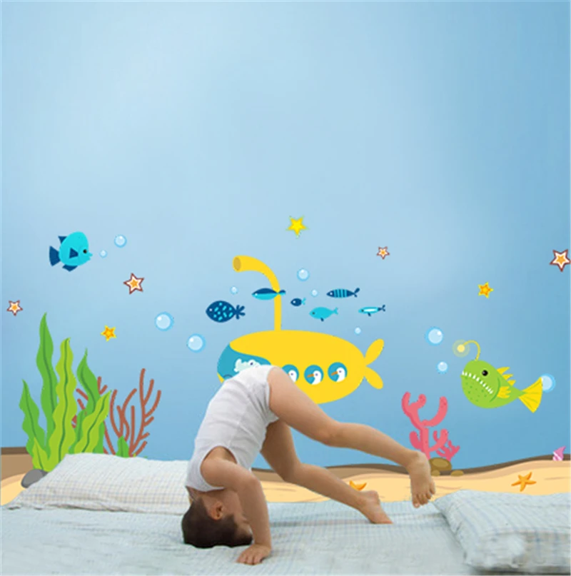 Настенная Наклейка для детской комнаты с изображением морской рыбы|stickers home decor|wall