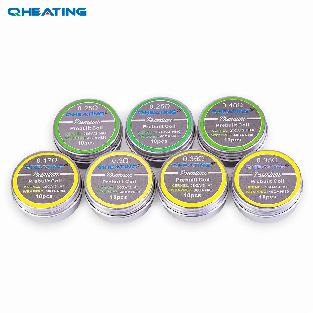 Новый Qheating 10 шт./лот готовые катушки высокой плотности Ni80 Плавленая катушка Clapton