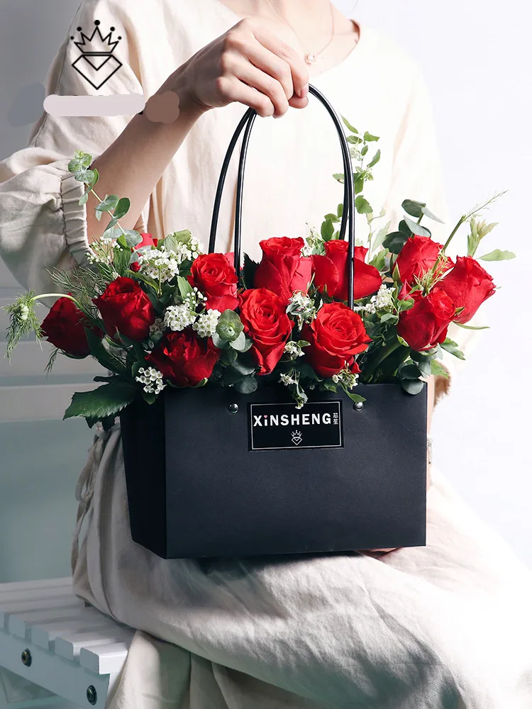 5 шт черный Портативный цветок коробка складной мешок нижняя корзина цветочный