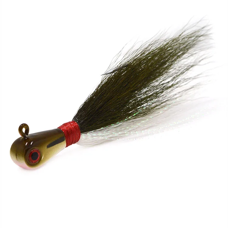 1 унция 3D глаза Bucktail jig 5 цветов большая игра морская Мормышка свинцовая головка приманки для ловли басов - Цвет: 5 pcs Color D