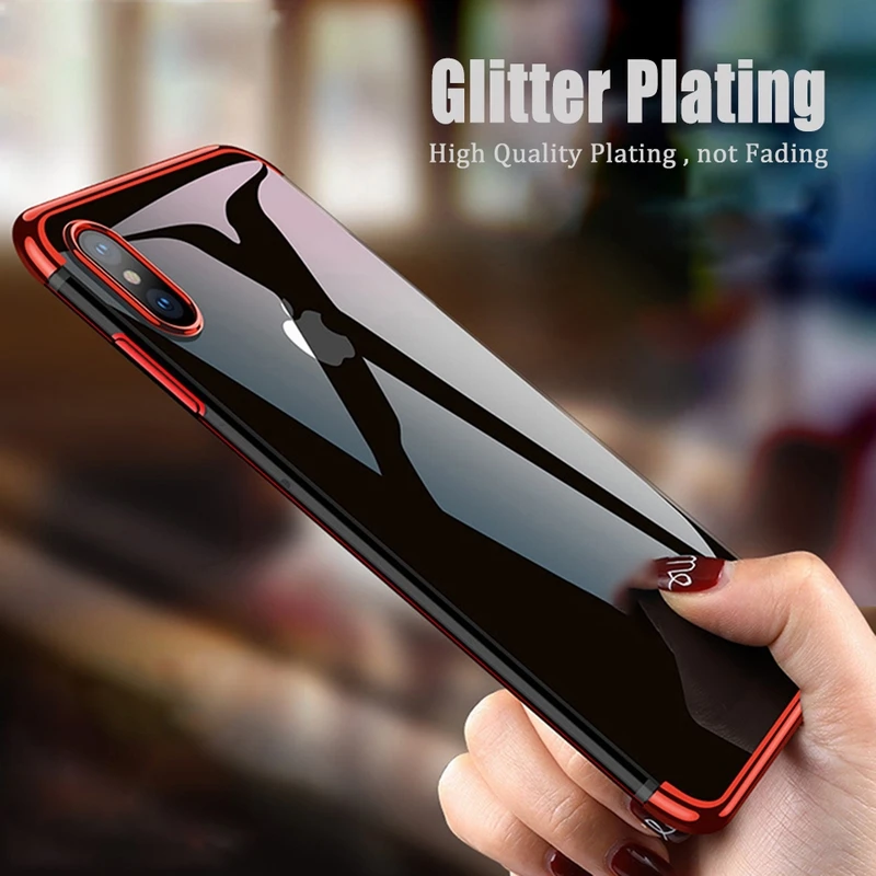 TeoYall Glitter Silicone case for iPhone XR XS MAS X 10 Protective Soft TPU Moblile Phone Cover Cases 7 8 6 6s Plus |