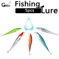 5pcslot 12 cm 12 g fishing lure minnow hard bait with 2 fishing hooks fishing tackle lure 3d eyes artificial bait