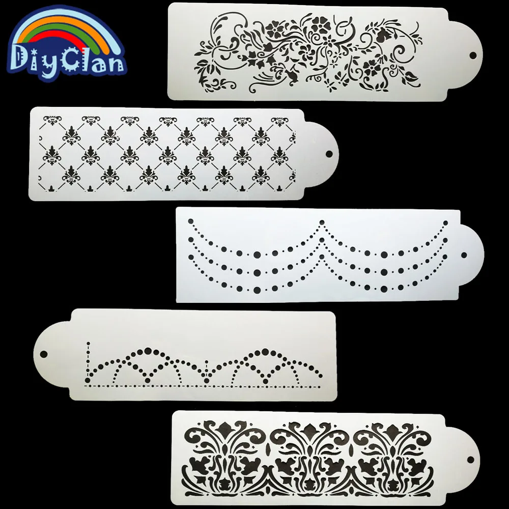 5 пластиковых цветочных трафаретов сделай сам для торта шаблон украшения кексов