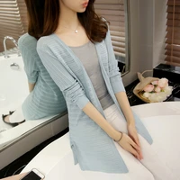 2021 new summer dress korean thin section long sweater cardigan sweater conditioning in inverness female