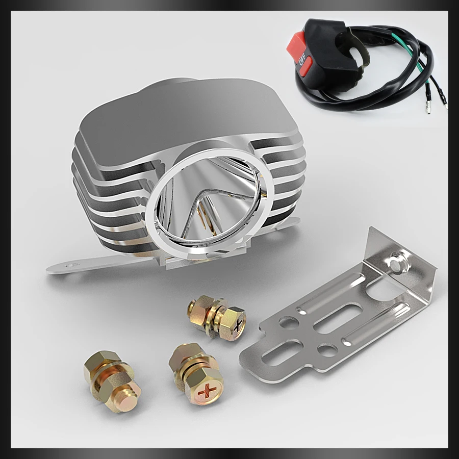 

2 Pcs LED Car External Headlight 10W 1500Lm High/Low Motorcycle DRL Headlamp Spotlight Drive Fog Spot Lights DC12V 24V +Switch