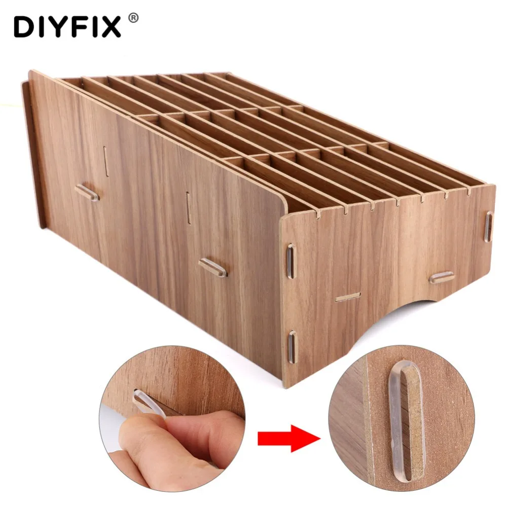 diyfix mobile phone repair tools box wooden storage box cellphone motherboard lcd screen storage box ferramentas accessories free global shipping