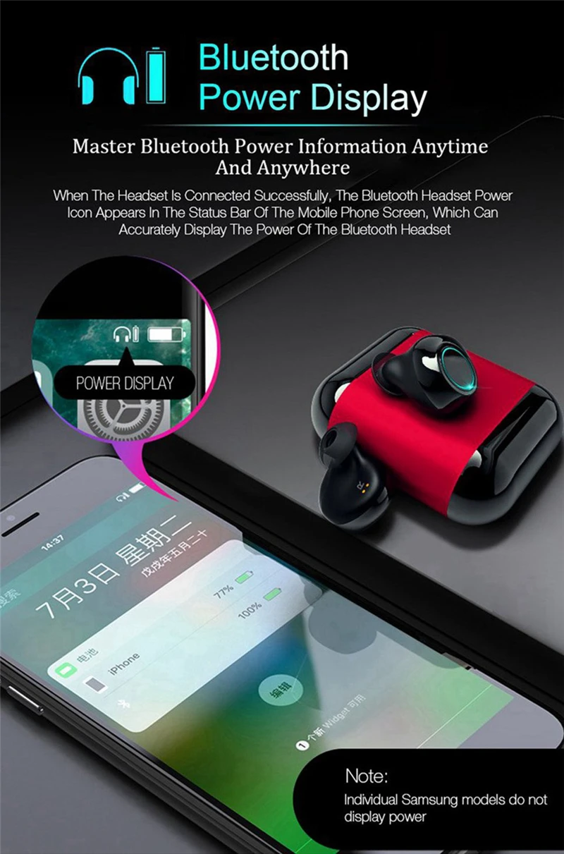 M& J Bluetooth 5,0 наушники настоящие беспроводные наушники TWS спортивные стерео наушники IPX5 водонепроницаемые наушники для Xiaomi