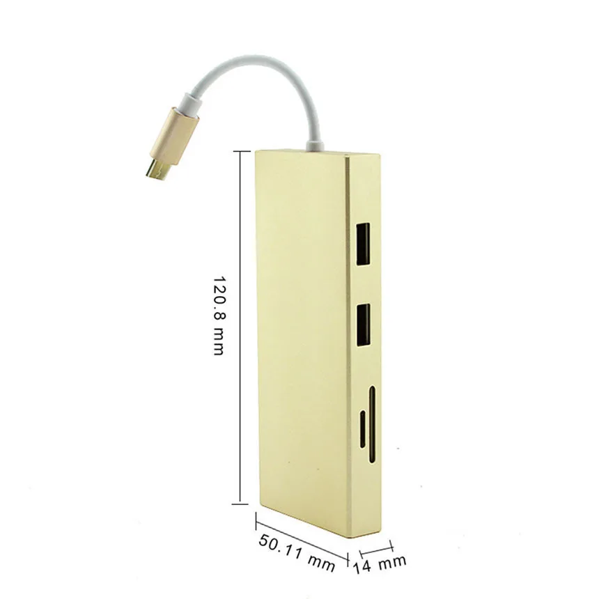 CHUYI 7 в 1 USB 3 0 концентратор C к адаптер HDM с SD/TF картой чтения типа сплиттер для Macbook