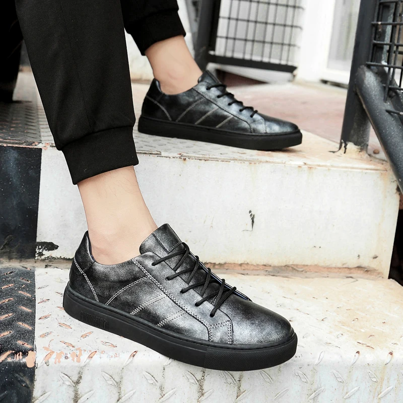 2019 Новое поступление Мужская обувь из натуральной кожи для скейтбординга