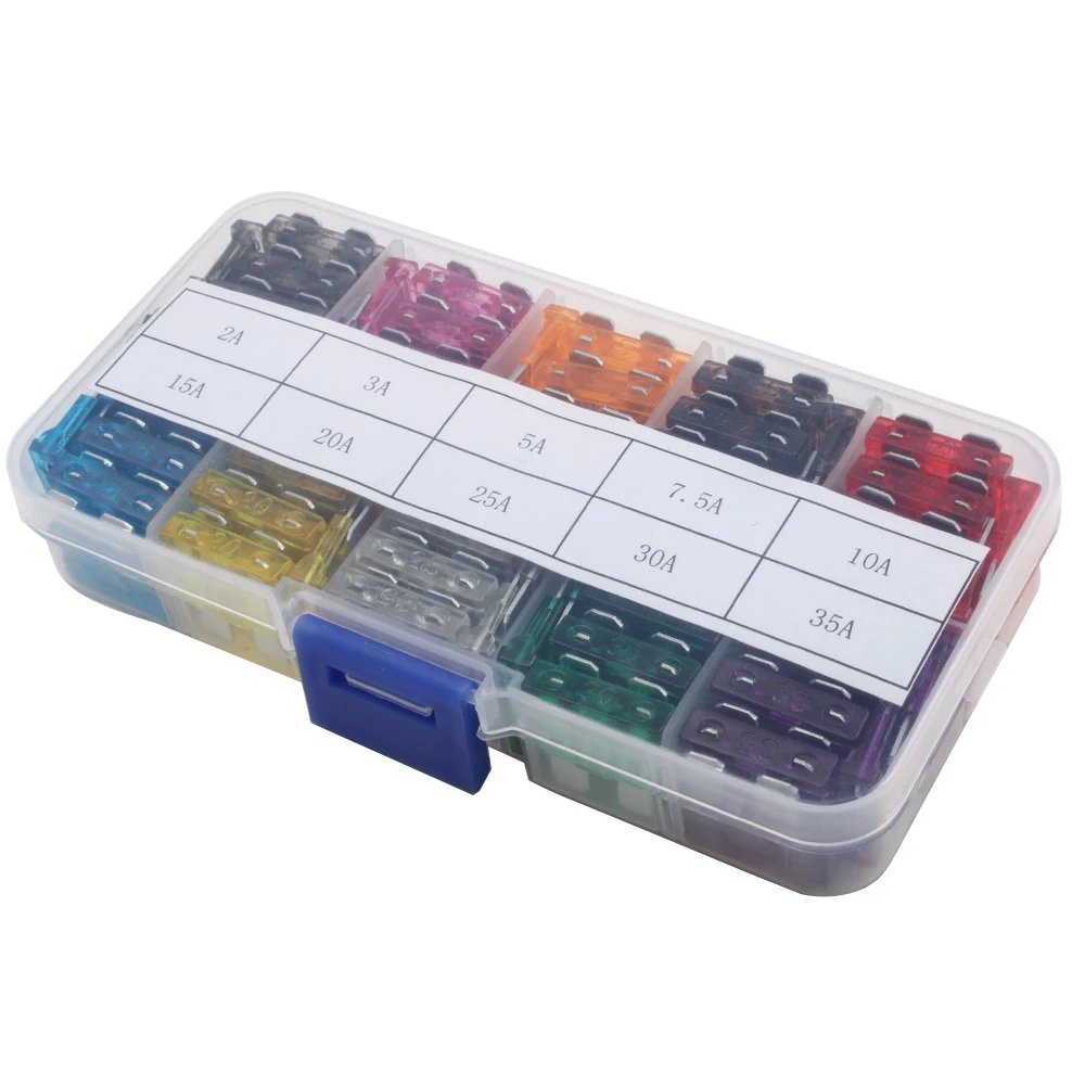 100 шт. набор предохранителей для автомобиля лодки грузовика 2A 3A 5A 7.5A 10A 25A 30A|blade fuse