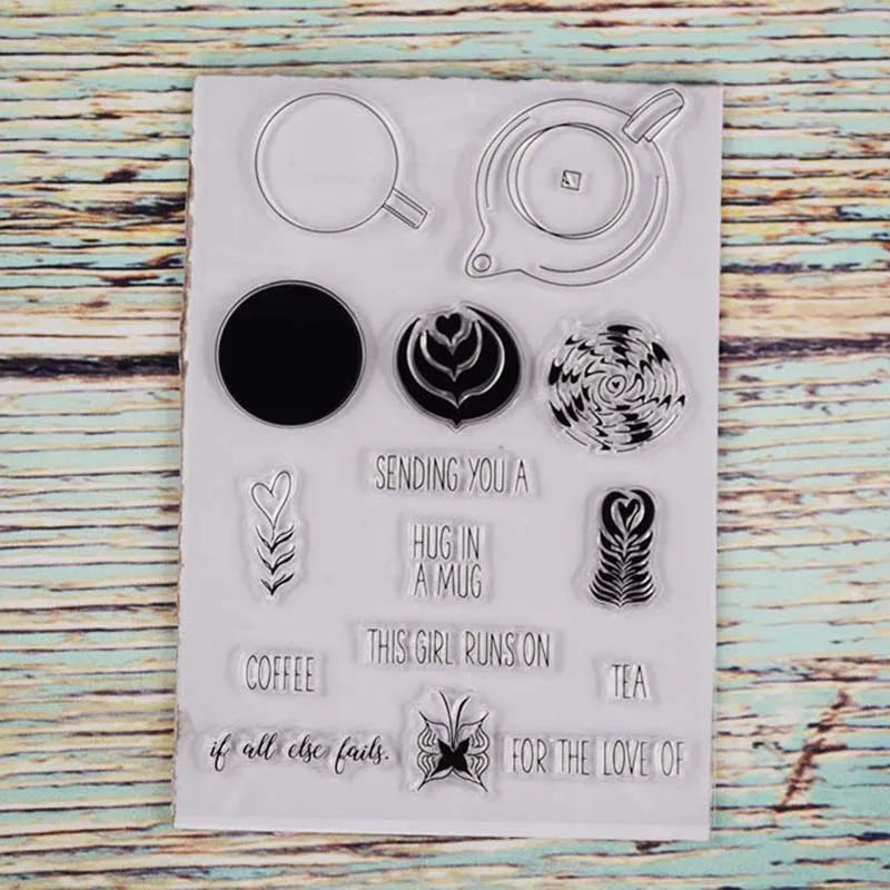 Обнимайте в кружке прозрачный штамп для сделай сам Скрапбукинг/изготовление