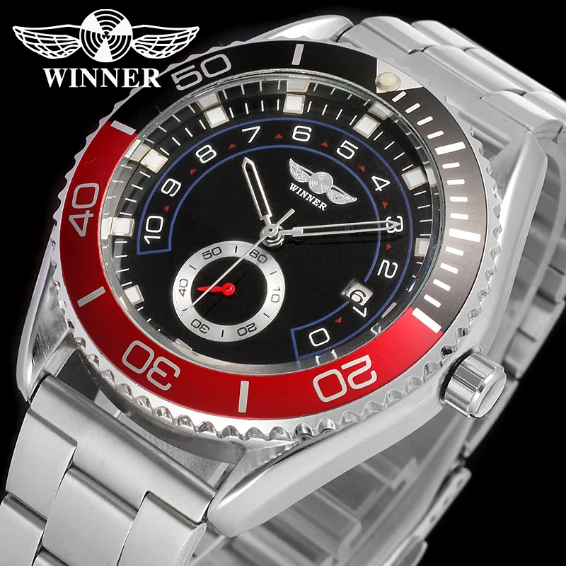 

T- winner Men Automatic Mechanical Watch Luxury Top Brand Full Stainless Steel Men's Watch Clock Gifts Relogio Masculino