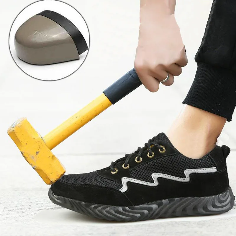 Защитная обувь дышащие легкие ботинки со стальным носком Мужская Рабочая