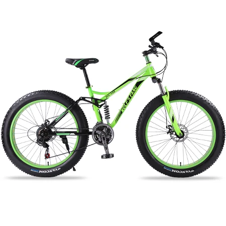 sujiang-green 7 скоростей 21 скорость Качественный и надёжный фэтбайк ожирением велосипед bmx велосипед Снежный велосипед 26 x 4.0 горный велосипед Двойные дисковые тормоза велосипеда амортизационная вилка - Цвет: sujiang-green