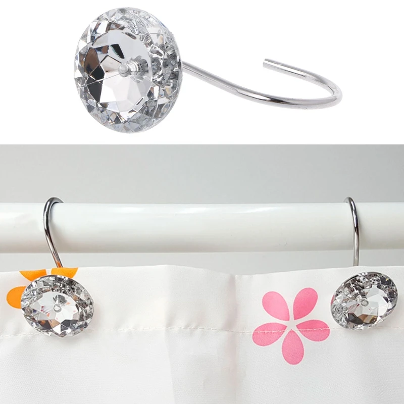 12 шт. декоративные крючки занавески для ванной комнаты|crystal curtain hooks|curtain hookscurtains