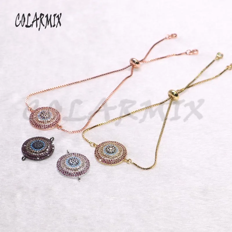 8 шт. модные циркониевые подвески в форме глаз браслет красочные ювелирные