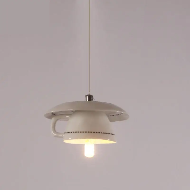 Светодиодная лампа оригинальная белая керамическая чашка подвесной светильник