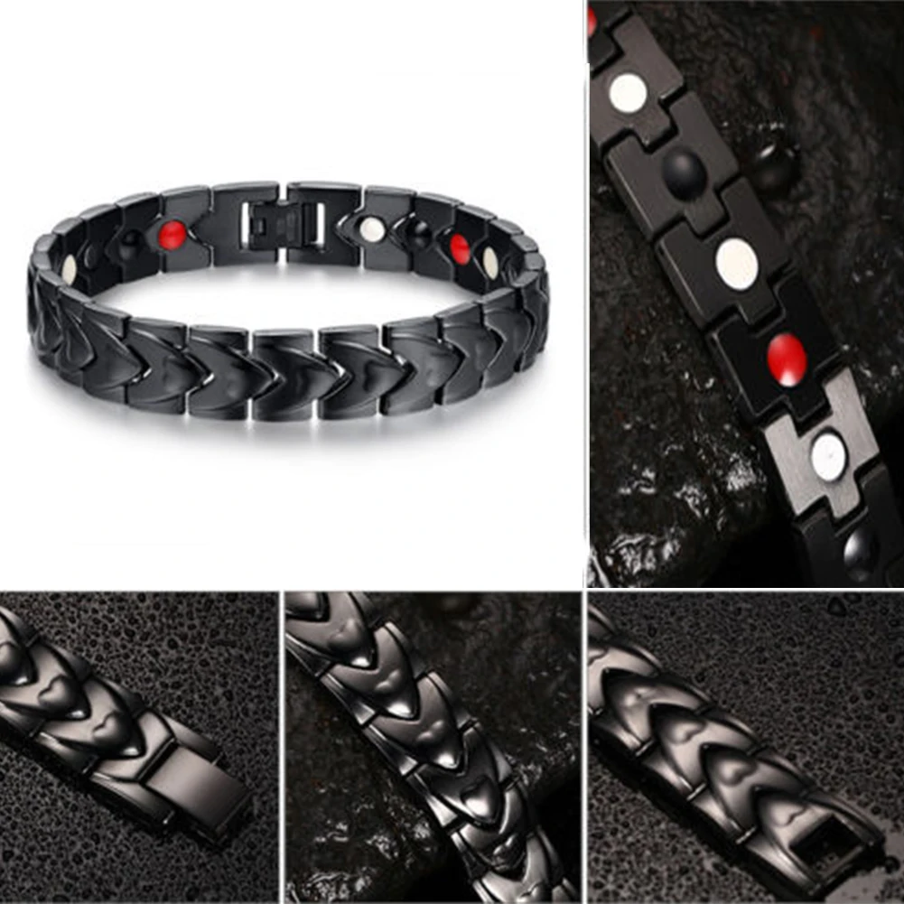 Модный Европейский исцеляющий черный магнитный браслет для женщин титановый