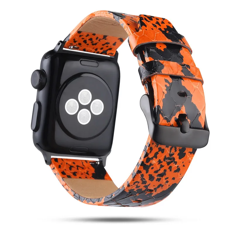 Ремешок для часов из коровьей кожи Apple Watch 38 мм 42 40 44 ремешок змеиной Iwatch Series