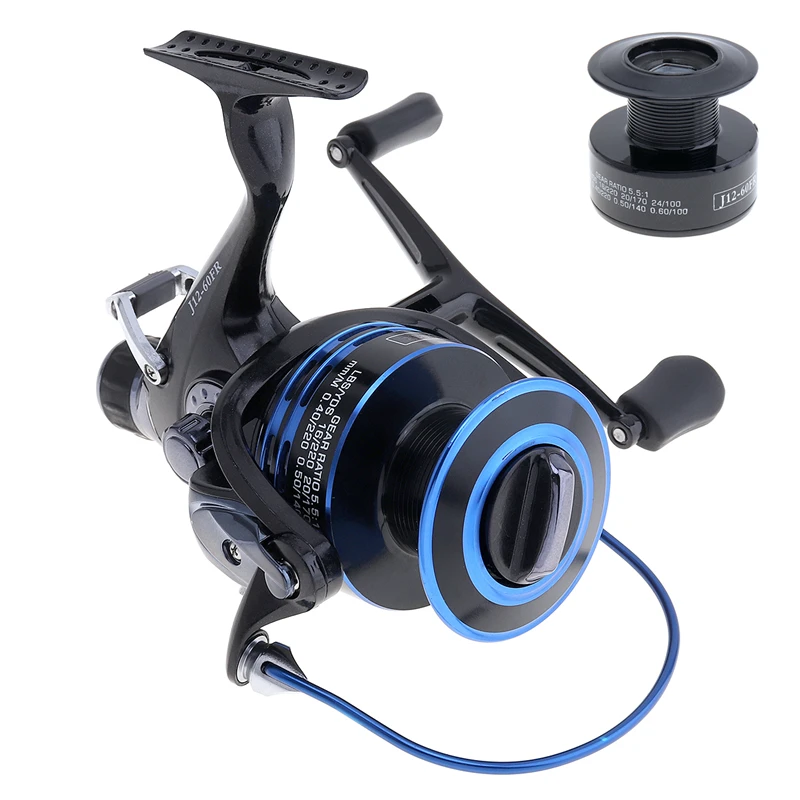 

Blue Double Braking Carp Fishing Reel 6000 Series 9+1BB Max Drag 18KG / 40LB Metal Spinning Reel with Double Line Cup