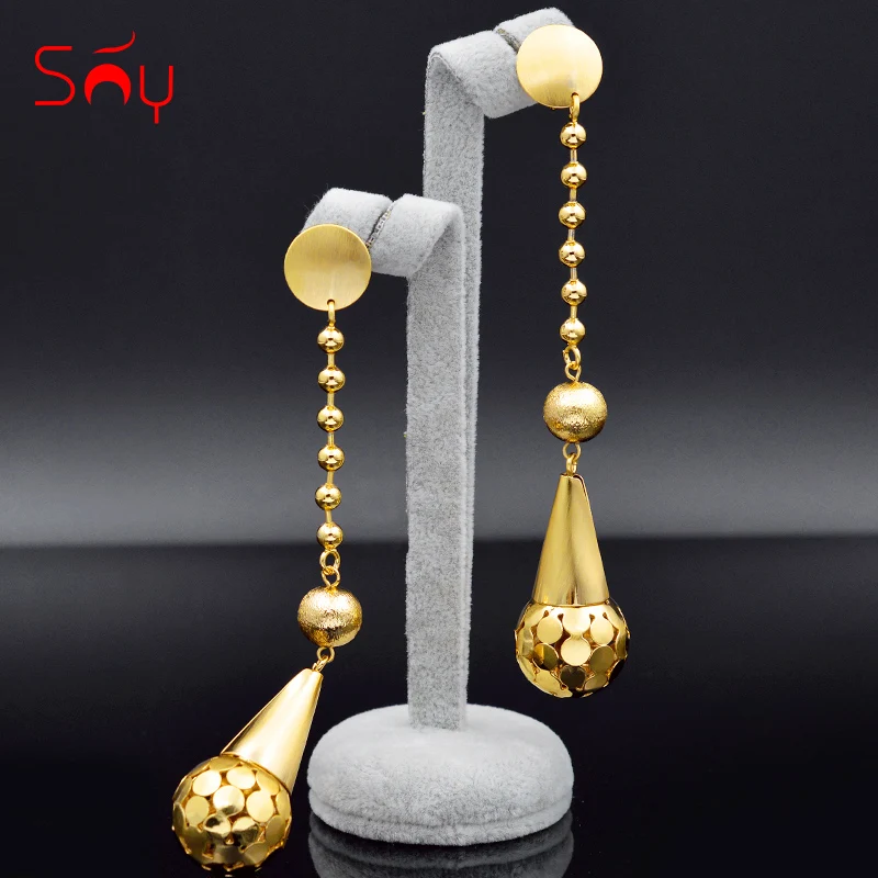 Солнечные ювелирные изделия хит продаж большие серьги длинные висячие Висячие