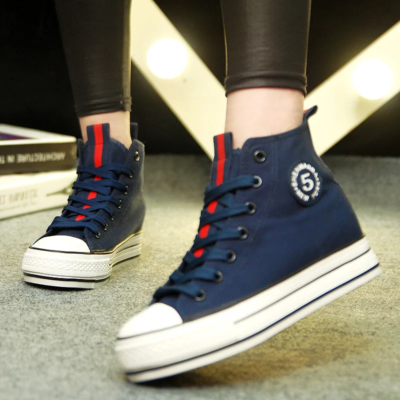 Мода 2017 Весна Женщины Повседневная Обувь босоножки Высота Увеличение Дышащий