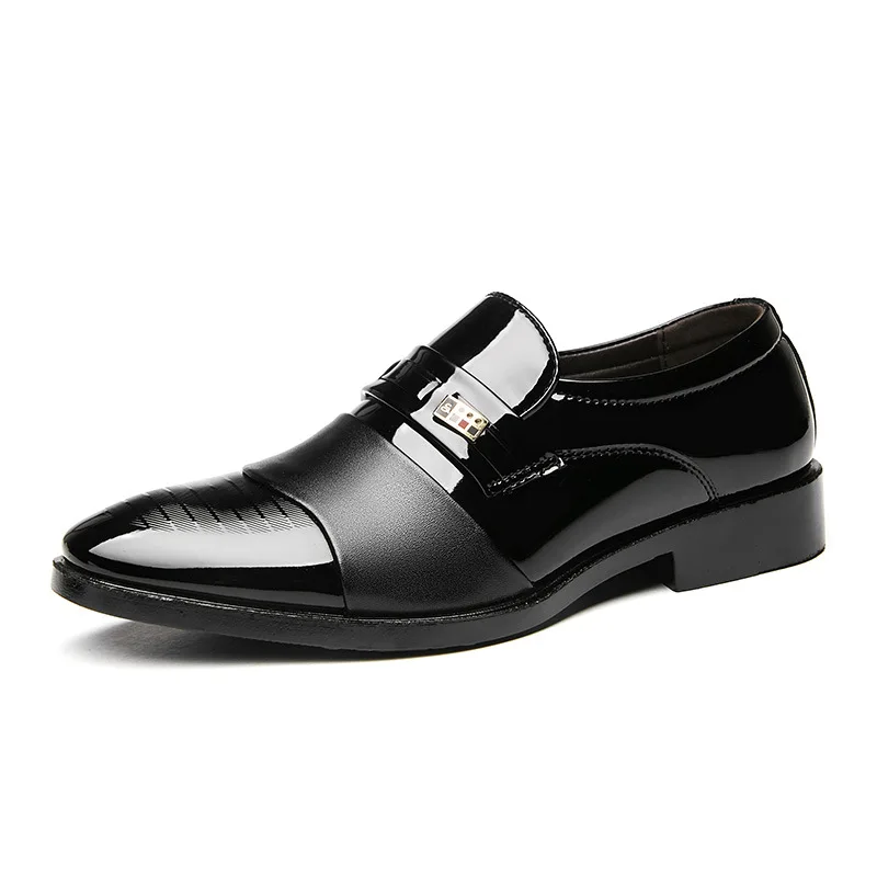 

Luxury Brand Leather Fashion Men Business Dress Loafers Pointy Black Shoes Oxford Breathable Formal Wedding Banquet occupation S