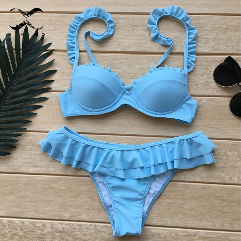 Bikinx Мягкий Бюстгальтер push up трусики бикини 2018 женщина купальник в Корейском