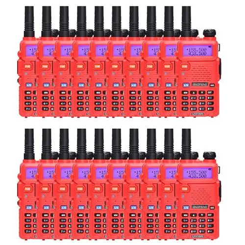 20 шт. Baofeng UV-5r двухстороннее радио uv5r UHF VHF мощный walky talky FM радио - Цвет: Красный