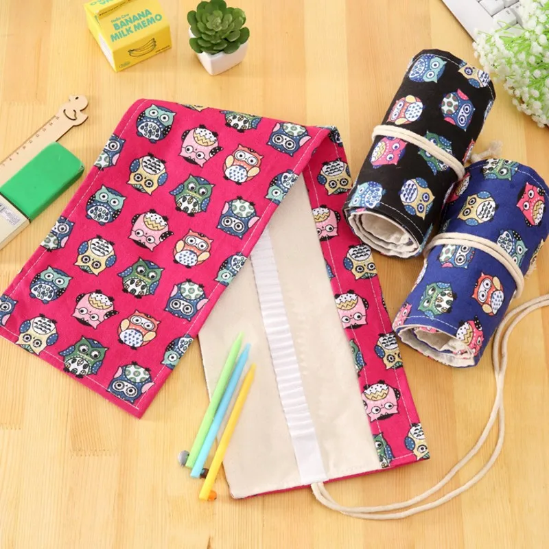 Чехол для карандашей с 72 отверстиями школьный холщовый рулонный чехол