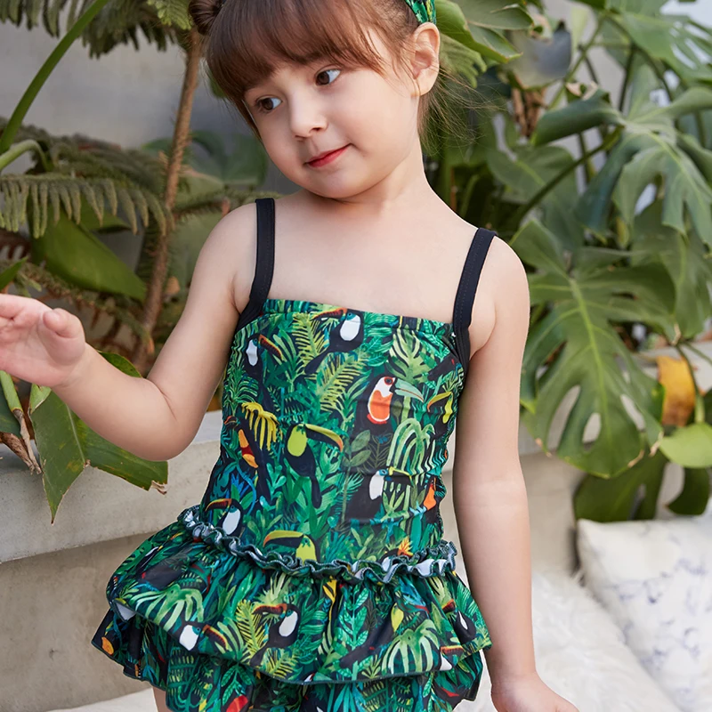 Новинка 2019 купальник для маленьких девочек детский слитный однотонный боди с