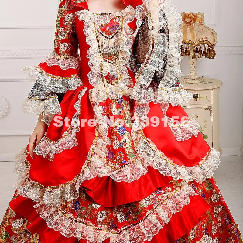 Новое поступление красный 18th века костюм в стиле Ренессанс Мария Антуанетта Southern
