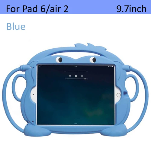 pad6 air2 blue Чехол для iPad air 9,7 силиконовая обезьянка, Детский милый Ударопрочный Мягкий портативный светильник защитный чехол - Цвет: pad6 air2 blue