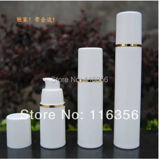 

30ml white airless vacuum pump lotion bottle with gold line
