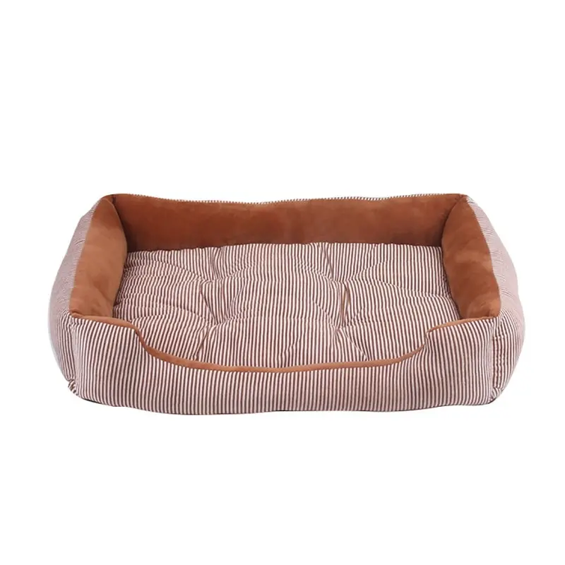 Pets Dogs Striped Bed Sofa Warm Winter Kennel House Pad For Small Medium Large Dogs Soft Dog Puppy Bed Nest Pet Supplies - Цвет: C