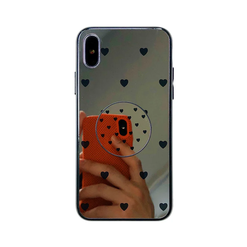 Роскошный зеркальный чехол для телефона GlamPhoneCase с сердечком iPhoneXS Max XS XR 8 8plus 7 7plus