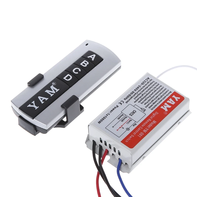 Style 1 YAM 4 Way ON/OFF 220V беспроводной пульт дистанционного управления Переключатель цифровой приемник лампа с кнопки ABCD - Цвет: Style 1